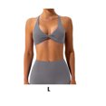 thumbnail image 3 of 1 Set Chinlon Nylon Sports Underwear Solid Color Replacement Breathable Wire Free Running Jogging Bodybuilding Vest Bra Silver Grey L, 3 of 6