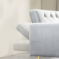 thumbnail image 2 of 71 Inches Velvet Futon Sofa Bed with 2 Pillows,Modern Convertible Futon Couch with 3 Adjustable Backrest Angles and Gold Metal Feet for Apartment,Living Room,Small Space,Gray, 2 of 8