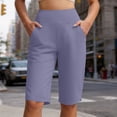 thumbnail image 2 of Women's Capri Yoga Leggings High Waisted Moisture Wicking Cropped Trousers Summer Casual Running Workout Pants with Pockets Gray, 2 of 7