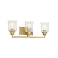 thumbnail image 3 of Hampton 3-Light Bathroom Vanity Light in Warm Brass, 3 of 6