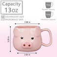 thumbnail image 2 of Taza de café de cerámica ToCooto Pig 14 oz Pink Novelty, 2 of 8