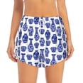 thumbnail image 2 of Rateoe Blue Vases Printed 2 in 1 Women's Workout Shorts for Athletic Gym Running Shorts with Phone Pockets-Medium, 2 of 7
