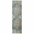 thumbnail image 1 of homeroots home decor 388734 2’x8’ Blue and Ivory Medallion Runner Rug, 1 of 1
