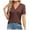 Rose Red, variant on Women T Shirts V Neck Short Sleeve Loose Pleated Polyester Spandex Casual Work Party Date Wear
