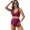 Rose red, variant on Attraco High Waisted Maternity Swimsuit Shoulder Straps Bikini Set Deep V Neck Pregnancy Bathing Suits Push Up Two Piece Swimwear