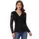 thumbnail image 1 of Blusa de Encaje para Mujer Allegra K Floral Negro L, 1 of 6