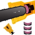 thumbnail image 1 of MesaSe Chainsaw Sharpener Universal Chain Saw Blade Sharpener Fast Sharpening Stone Grinder Tools Bar Mounted Chainsaw Teeth Sharpener Fit for 14 16 18 20 Inches Two Holes Chain Saw Bar w, 1 of 6