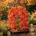 thumbnail image 4 of Roiihwy Artificial Hanging Fall Flowers Decorations, Thanksgiving Realistic Fake Flowers for Outdoors Faux Hanging Plants Silk Flower for Outside Home Indoor Planter Porch Patio, 4 of 9