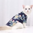 thumbnail image 3 of Camiseta para perro - Diseño de playa - Estampado de árbol de coco hawaiano - Ropa de verano para mascotas - 1 pieza (S, azul marino) oso de fresa Electrónica, 3 of 5
