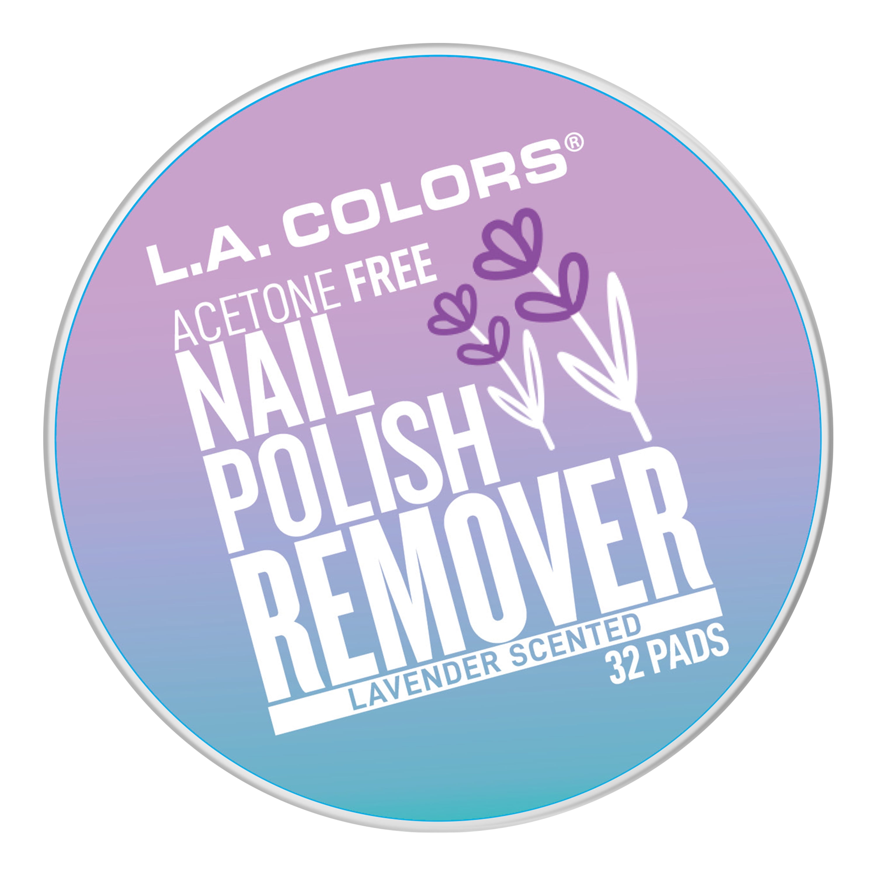 L.A. COLORS Nail Polish Remover Pads, Lavender, 32 Pieces