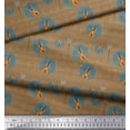 thumbnail image 2 of Soimoi Moss Georgette Fabric Notes & Guitar Musical Instrument Printed Fabric 1 Yard 42 Inch Wide, 2 of 5
