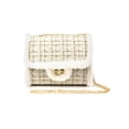 thumbnail image 5 of Women's Faux Fur Trim Crossbody Handbag with Zipper, White, 5 of 6