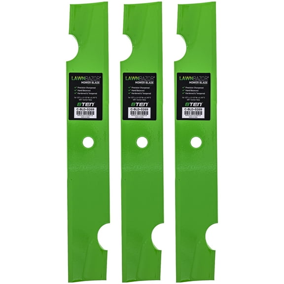 LawnRAZOR Blade for Bad Boy 48 inch Deck 038-4826-00 Notched High Lift 3 Pack 810-CBL2481D