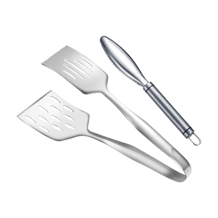TISHITA BBQ Tongs Kitchen Tongs Baking Salad Steak Tongs Stainless Steel Buffet Tongs Bread Multipurpose Serving Tongs Grilling Tongs C with Grater