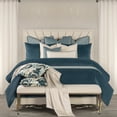thumbnail image 2 of Siscovers The Great Gatsby Velvet Wave Pleated Duvet & Insert Set Blue Tide Full 6 Piece, 2 of 5