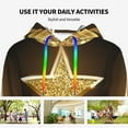 thumbnail image 4 of Haiem Golden Glitter And Light for Women's Fashion Hoodies & Sweatshirts with Kangaroo Pocket,Hooded Sweatshirt with Eye-catching Drawstrings-Small, 4 of 7