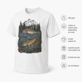 thumbnail image 5 of Retro Trout Fishing T-Shirt, Mountain River Fish Graphic Tee, Unisex Classic Fit, 5 of 9