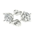 thumbnail image 2 of Clara Pucci 4 ct Brilliant Round Cut Solitaire Studs VVS1 Genuine Conflict free Clear Zircon Solid 18K White Gold Designer Everyday Earrings Push Back, 2 of 5