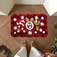 thumbnail image 2 of Jinswick Christmas Plaid Bathroom Rugs, Christmas Decorations Scalloped Joy Bath Rug, Non Slip Microfiber Xmas Festive Bath Mat for Bathroom Rug for Holiday Bathtub Sink Shower, Christmas Red, 2 of 4