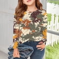 thumbnail image 6 of Abcomgle Girls Shirts Long Sleeve 7-8 Trendy Camo Graphic Crewneck Shirts for Girls Fall Basic Girls Tops Cute Girls Tunic Tops 7-8 Years,Brown, 6 of 6