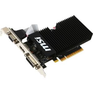 - MSI GT 710 1GD3H LPV1 GeForce GT 710 Graphic Card - 954 MHz Core - 1 GB DDR3 SDRAM - PCI Express 2.0 x8 - 1600 MHz Memory Clock - 64 bit Bus Width - Passive Cooler - DirectX 12, OpenGL 4.5 - 1 x