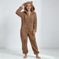 thumbnail image 3 of JOANKDMI Tween Girls Fleece Size 11-12 Onesie Pajamas with Cute Ears Hood Zipper Front Fuzzy Warm Sleepwear Fluffy One Piece Jumpsuit for Winter Lounge Home Casual Nightwear, 3 of 7