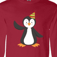 thumbnail image 4 of Inktastic Cute Penguin, Penguin With Party Hat Long Sleeve T-Shirt, 4 of 5