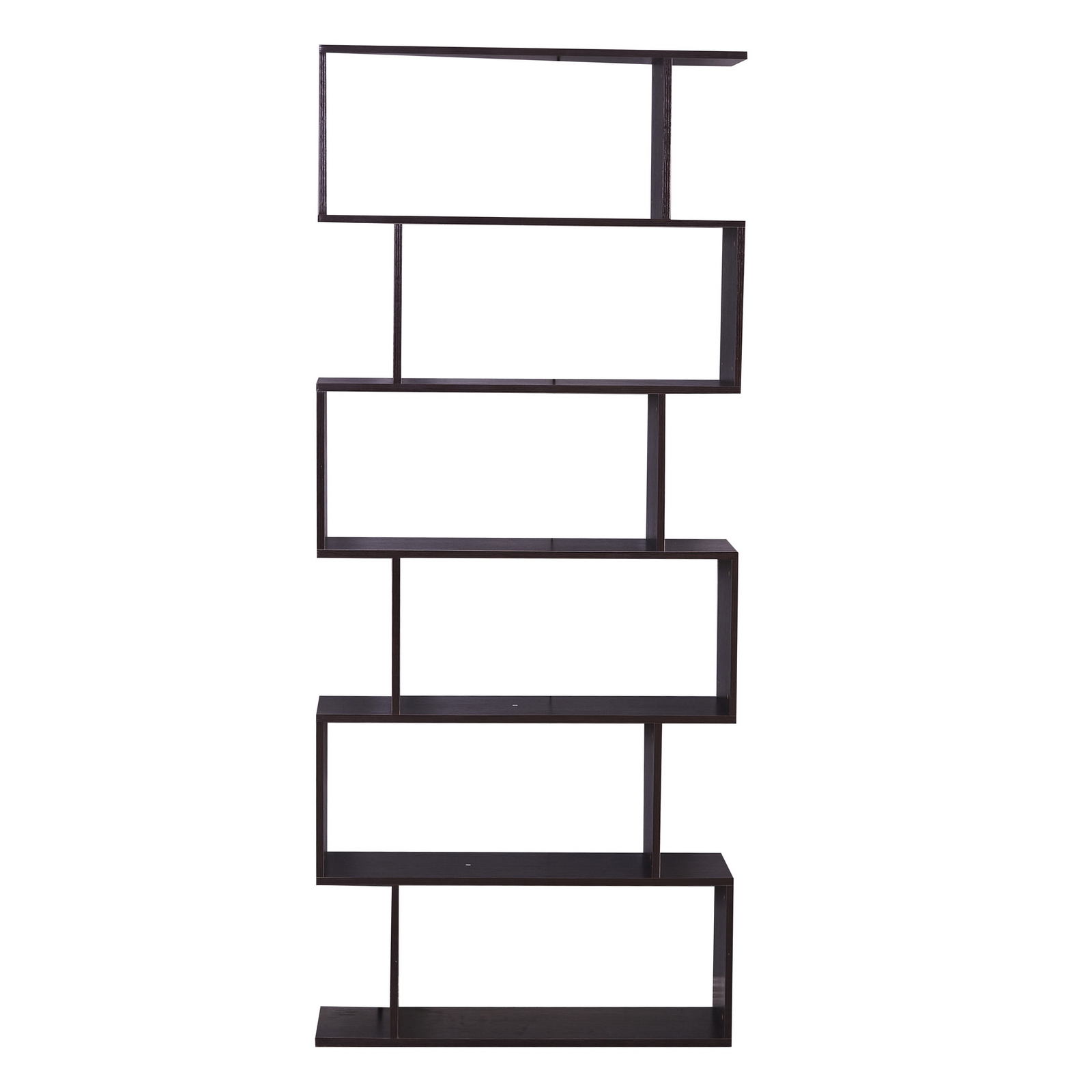 Fairnull 6 Shelf Bookcase, Modern SShaped ZShelf Style Bookshelf