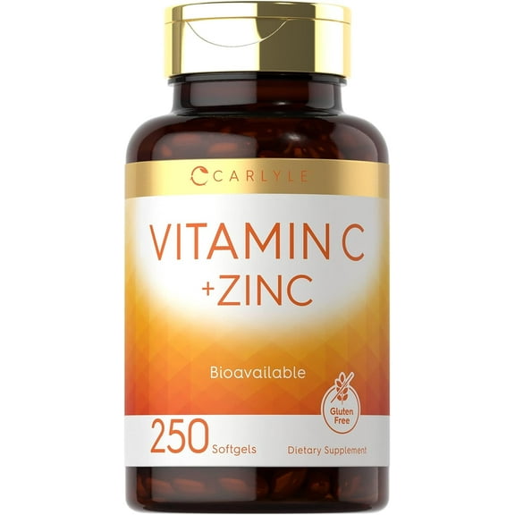 Vitamin C with Zinc | 280mg | 250 Softgels | Value Size | by Carlyle