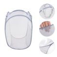 thumbnail image 3 of Unique Bargains 1 Pc Folding Round Laundry Basket for Laundry Room 14.17"x22.83" Light Gray, 3 of 6