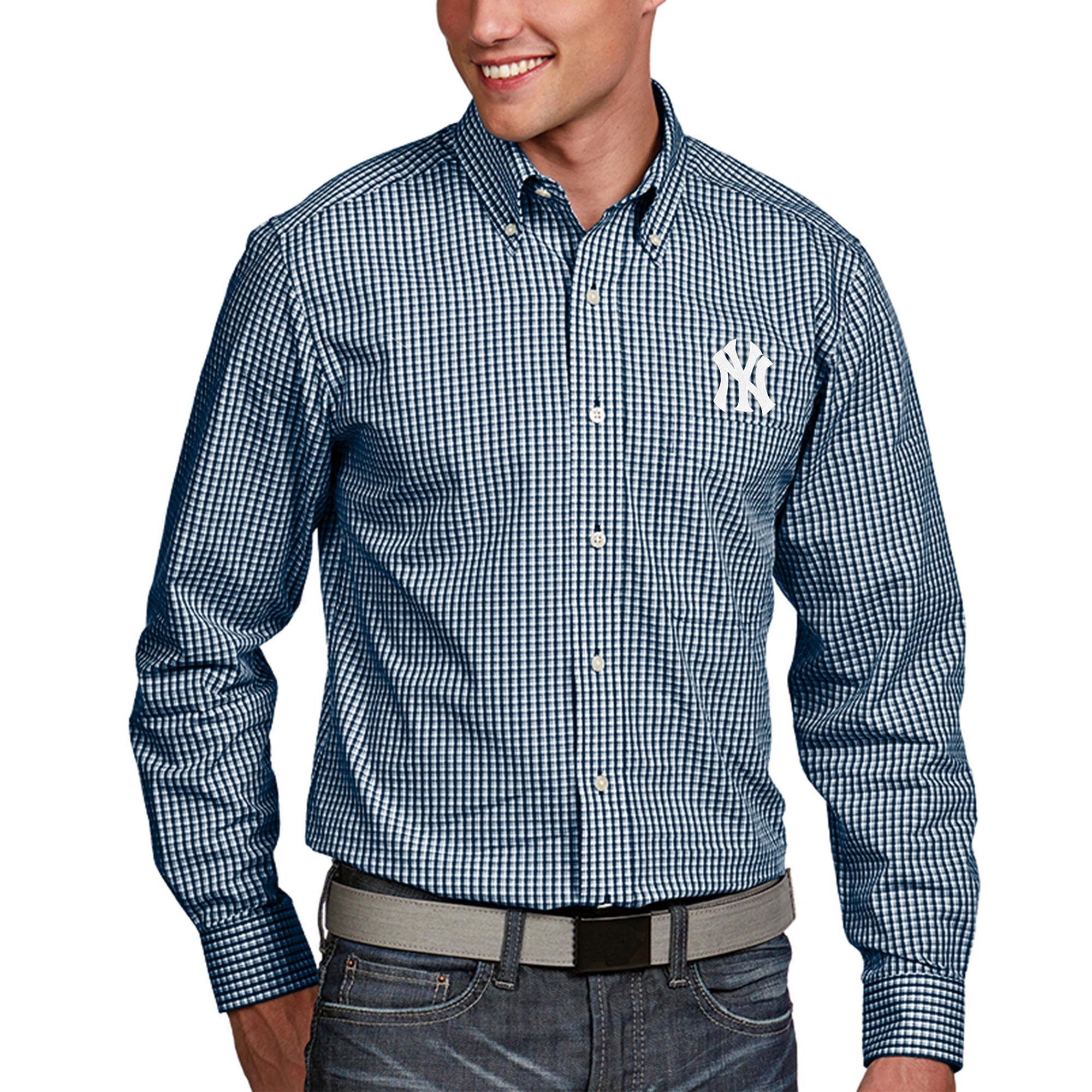 yankees button down shirt
