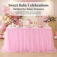thumbnail image 4 of Artrylin 6ft Long Pink Tulle Table Skirt for Rectangle Round Tables 3-Layer Ruffle Desk Teacher Skirt for Princess Girls Birthday Party Cake Dessert Classroom Dorm Decor, 4 of 5