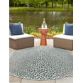 thumbnail image 4 of Jill Zarin Outdoor Collection Area Rug - Cape Town (5' 3" x 8' Oval Teal/Ivory), 4 of 4