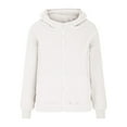 thumbnail image 4 of HNMKIU Women's Cozy Jacket with Bear Ears Hood Soft LambsZip Up Casual Womens Jackets for Autumn and Winter Seasons Cute Outerwear White,M, 4 of 5