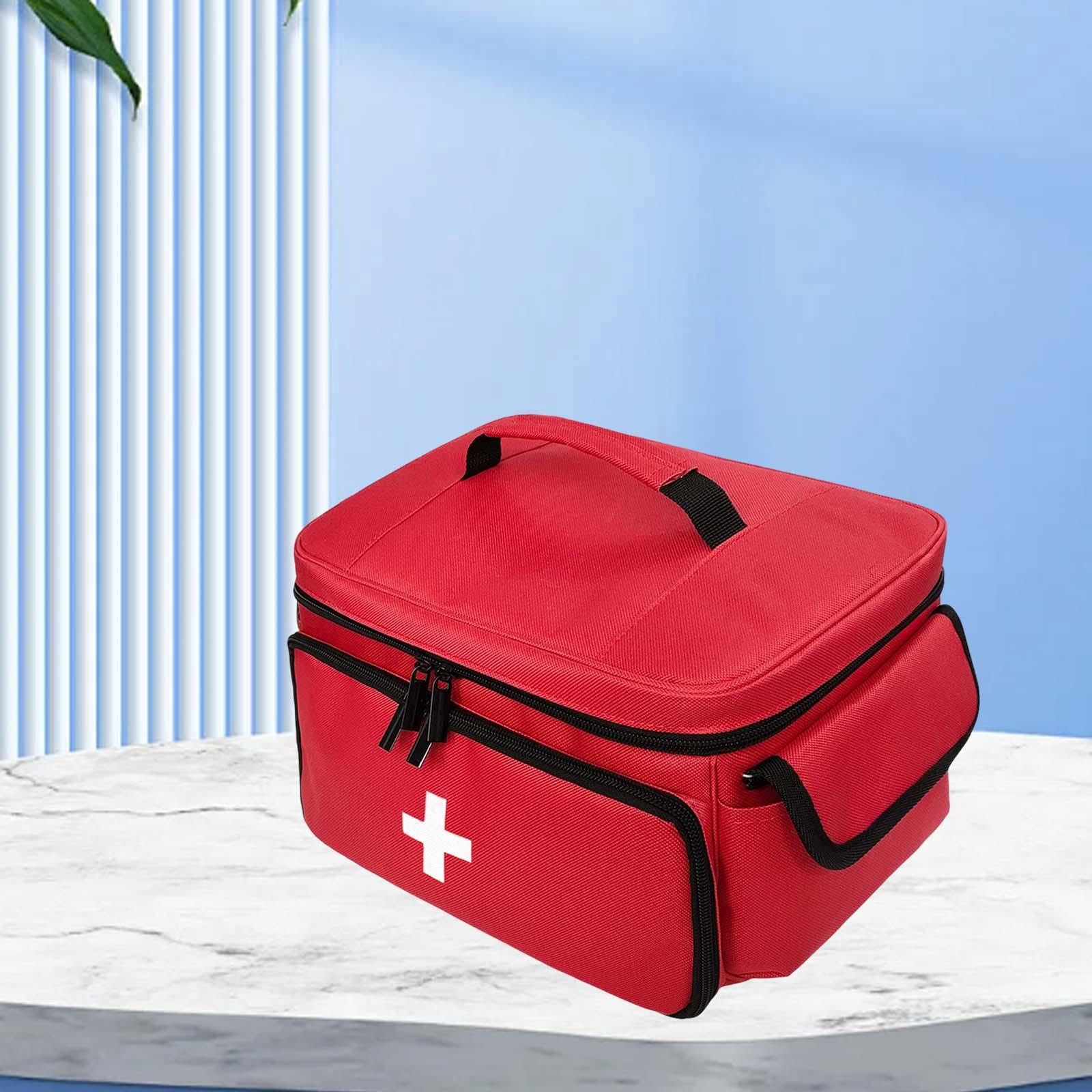 FITYLE Medical Storage Bag Travel First Aid Kits Bag Emergency Supplies First Aid Bag Bottle Organizer for Travel Workplace Car red