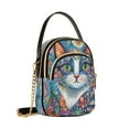 thumbnail image 2 of DIXRUYEE Cross Body Fashion Shoulder Waist Purse Bags Flower Crown Feline Pocket Handbags, 2 of 7