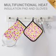 thumbnail image 4 of Yayeee Oven Mitts and Pot Holder Set of 2 Heat Resistant Kitchen Gloves Baking Hot Pad, Beige Stars, 4 of 5