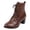Brown, variant on Womens Victorian Ankle Boots Retro Lace up Faux Leather Booties Round Toe Chunky Block Heel Winter Booties Warm Fleece Lined Granny Boots Black 6.5