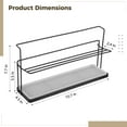 thumbnail image 6 of 2-Tier Cup Drying Rack, Water Bottle Mug Organizer, Iron Countertop Coffee Tea Cup Holder Stand with Fast Drainage Inclined Design Removable Drain Tray, 15.7 in, Black, 6 of 6