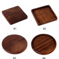 thumbnail image 5 of Retro Beech Black Walnut Wood Coaster Insulation Cup Mat Household Square Round Coaster Home Decoration Accessories, 5 of 6