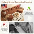 thumbnail image 4 of 138.6" U Shaped Modern Modular Sectional Curved Sofa with Ottoman, Minimalist Style Comfy Cloud Couch for Living Room Apartment, No Assembly Required Boneless Couches (Orange,Right Facing Chaise), 4 of 7