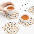 thumbnail image 7 of Pofeuu Shiba Head Face Print Leather Coasters Set of 6, Round Cups Mugs Mat Pad for Home Kitchen Heat Resistant Drink Coasters,Hexagon, 7 of 7