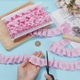thumbnail image 4 of Gingham Ruffle Trim,QZS 1.6In Potable Ruffle Pleated Trim,Gathered Gingham Ribbon for Sewing,Dress,Costume,Collar Decor,5 yards,Pink, 4 of 6