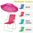 thumbnail image 6 of Outdoor Folding Beach Chair with  Detachable  Umbrella for Adults, Lightweight Camping Chair  with 265lbs Capacity for  for Camping, Pool, Fishing, Travel Picnic Outdoor (Pink), 6 of 7