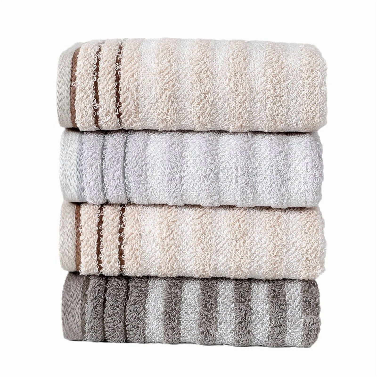 Zhuge 6-Pack Khaki Quick Dry Face Towels 34×72cm, Premium Cotton Soft Absorbent Washcloths, Reusable Bathroom Towels for Daily Shower & Facial Care