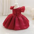 thumbnail image 7 of IBTOM CASTLE Baby Girl Birthday Dress Shiny Asymmetric Ruffle Tulle Tutu Dresses Princess Formal Flower Pageant Wedding Party Gown 1-2T Red, 7 of 7