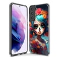 thumbnail image 3 of MUNDAZE Samsung Galaxy S22 Shockproof Clear Hybrid Protective Phone Case Halloween Spooky Colorful Day of the Dead Skull Girl Cover, 3 of 5
