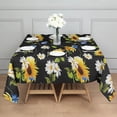 thumbnail image 3 of Black Sunflower White Daisy Pattern Square Tablecloth,Waterproof Square Table Cover,Wipeable Spillproof Washable Table Cover for Home Kitchen Party Decor 52"x52"(132x132cm), 3 of 6