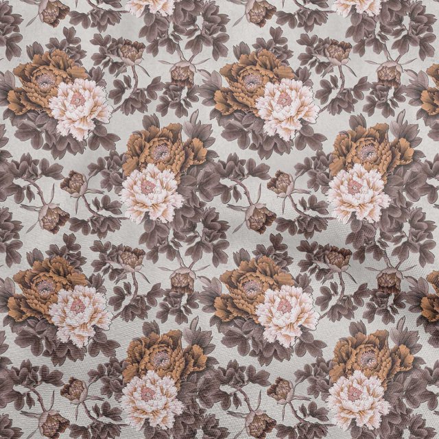 oneOone Silk Tabby Brown Fabric Retirement Party Celebration Retired Invite Cards Retro Floral Sewing Craft Projects Fabric Prints By Yard 42 Inch Wide