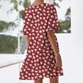 thumbnail image 6 of fheaev Summer Dresses For Women 2024 Casual V-Neck Ruffle Short Sleeve Sweet A-Line Tiered Flowy Mini Beach Dress With Pockets, 6 of 8